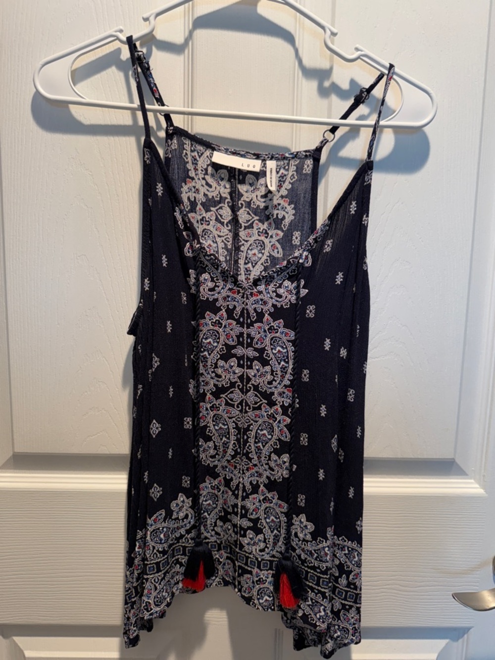 LOFT Navy Paisley Spaghetti Strap Camisole